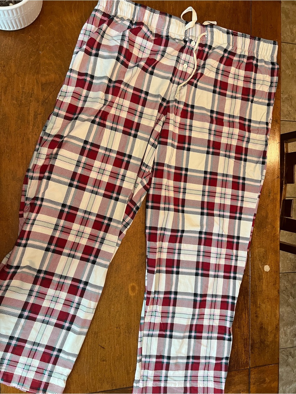 SOMA Men’s Plaid Pajama Pants XXL Red White Black Christmas Lounge Sleep Pants